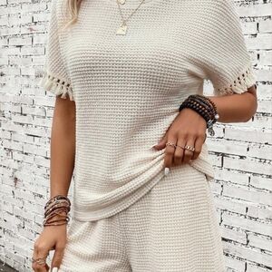 Elegant Cream Knit Set